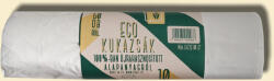 bibo eco 100% újrahasznosított hulladékgyűjtő zsák, 10l, 35x35cm, 12mik, fehér, 50db/roll