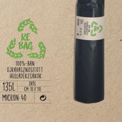 bibo Hulladékgyűjtő zsák 700*1100 mm, 135 liter, 40 micron, erős, 20db/roll