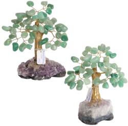 Pomul Vietii din Aventurin Natural - Abundenta si Prosperitate Energetica - Suport Ametist - 12-14 x 11-14 x 5-9 cm - 1 Buc