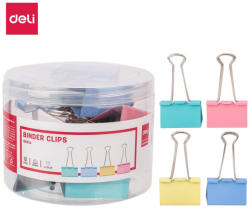 Binder kapocs színes 51 mm, Deli, 12 darabos