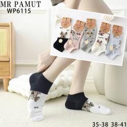  MrPamut Női pamut kutyás bokazokni 5pár (WP6115)