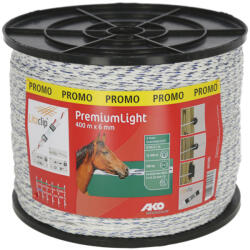 Kerbl AKO PremiumLight villanypásztor vezeték - fehér/kék, 6 mm, 400 m, 3x0, 2 mm SSW, 2x0, 25 mm CU
