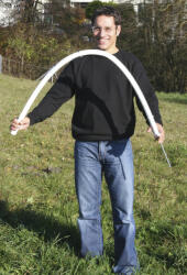 Kerbl AKO Titan műanyag villanypásztor karó - fehér, 157 cm, dupla taposóval, 5 db/cs