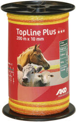 Kerbl AKO TopLine Plus villanypásztor szalag - sárga/narancs, 200 m x 10 mm, 0, 467 ohm/m, 90 kg