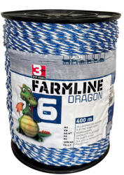 Kerbl FarmLine Dragon 6 villanypásztor vezeték - kék/fehér, 400 m, 0, 125 Ohm, 330 kg