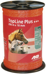 Kerbl AKO TopLine Plus villanypásztor szalag - narancs, 200 m x 10 mm, 0, 374 ohm/m, 90 kg