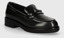 Calvin Klein bőr mokaszin LOAFER W/M BAR SAFF LTH fekete, női, platformos, HW0HW02076 - fekete Női 40