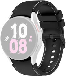 RMPACK 20mm Samsung Galaxy Watch 5 44mm / Watch 5 40mm / Watch 5 Pro 45mm Szilikon Pótszíj Óraszíj Sport Line Series "S" Méret Fekete/Fehér