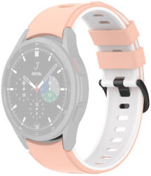 RMPACK 20mm Samsung Galaxy Watch 5 44mm / Watch 5 40mm / Watch 5 Pro 45mm Szilikon Óraszíj Pótszíj DUALColor Series Rózsaszín/Fehér