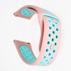 R-Mobile Pack Samsung Galaxy Watch Active Óraszíj - Pótszíj SM-R500 Szilikon Hollow Style Lyukacsos Rózsaszín/Kék