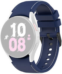 RMPACK 20mm Samsung Galaxy Watch 5 44mm / Watch 5 40mm / Watch 5 Pro 45mm Szilikon Pótszíj Óraszíj Sport Line Series "S" Méret Sötétkék/Fehér