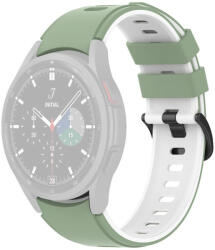 RMPACK 20mm Samsung Galaxy Watch 5 44mm / Watch 5 40mm / Watch 5 Pro 45mm Szilikon Óraszíj Pótszíj DUALColor Series VilágosZöld/Fehér