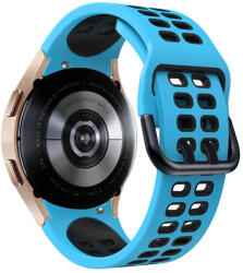 RMPACK 22mm Samsung Galaxy Watch 5 44mm / Watch 5 40mm / Watch 5 Pro 45mm Óraszíj Pótszíj Szilikon SportLife Series DUAL-HOLE Világoskék/Fekete