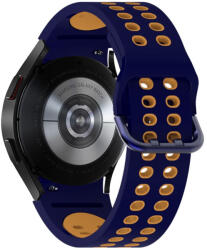 RMPACK 20mm Samsung Galaxy Watch 5 44mm / Watch 5 40mm / Watch 5 Pro 45mm Pótszíj - Szilikon Szíj Óraszíj - Dual Hole Sport Woman Style Kék/Barna