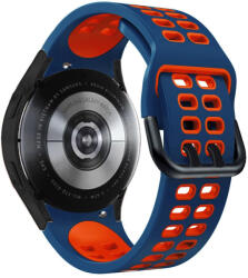 RMPACK 22mm Samsung Galaxy Watch 5 44mm / Watch 5 40mm / Watch 5 Pro 45mm Óraszíj Pótszíj Szilikon SportLife Series DUAL-HOLE Sötétkék/Piros