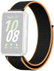 RMPACK Samsung Galaxy Fit3 Pótszíj Szövet Óraszíj - Nylon Szíj Fekete/Narancssárga