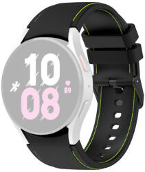 RMPACK 20mm Samsung Galaxy Watch 5 44mm / Watch 5 40mm / Watch 5 Pro 45mm Szilikon Pótszíj Óraszíj Sport Line Series "S" Méret Fekete/Zöld