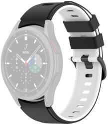 RMPACK 20mm Samsung Galaxy Watch 5 44mm / Watch 5 40mm / Watch 5 Pro 45mm Szilikon Óraszíj Pótszíj DUALColor Series Fekete/Fehér