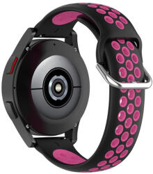 RMPACK Samsung Galaxy Watch4 Classic 46mm, 44mm Óraszíj Szilikon Pótszíj Sport Hollow Style Fekete/Pink