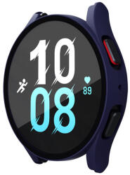 RMPACK Samsung Galaxy Watch 5 40mm / Watch 4 40mm Védőkeret Műanyag + Kijelzővédő Üvegfólia Tempered Glass Protector Sötétkék