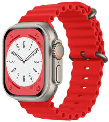 Techsuit - Óraszíj (W038) - Apple Watch 1/2/3/4/5/6/7/8/9/10/SE/SE 2 (38/40/41/42mm) - Piros