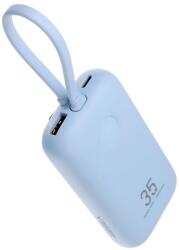 VEGER powerbank 10000 mAh beépített kábelekkel Type C / Lightning PD QC3.0 35W K1 (W1188) égkék