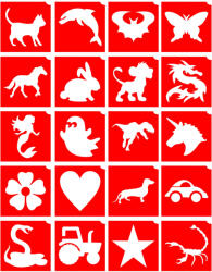 KiviArt Csillámtetoválás sablon, matrica készlet 20db/cs