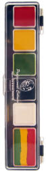 PXP Professional Colours PXP 6 alapszín paletta 5 x 3 és 1 x 6 gramm rasta csíkos + ecsettel