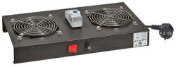  Legrand Rackszekrény ventilátor 19" - 2 ventilátor , termosztát, 160m3/óra, Fekete (Linkeo fali rackszekrényekhez)