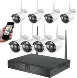 SUMKER 1szett Pro Vision FULL HD WIFI-s komplett 8 kamerás megfigyelő rendszer 3, 0MP-s kamera 8 db Vezeték Nélküli IP Kamerás Rendszer szett nvr ip wifi LIKE