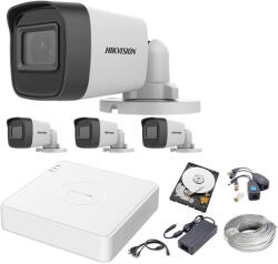 Hikvision 2 MP Silver Acusense TurboHD Prémium Kamera Rendszer 4 db Kamerával és 500 GB HDD-vel