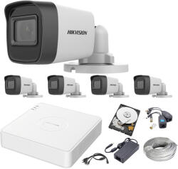 Hikvision 2 MP Silver Acusense TurboHD Prémium Kamera Rendszer 5 db Kamerával és 500 GB HDD-vel