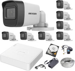 Hikvision 2 MP Silver Acusense TurboHD Prémium Kamera Rendszer 8 db Kamerával és 500 GB HDD-vel