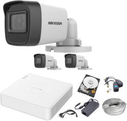 Hikvision 2 MP Silver Acusense Prémium Kamera Rendszer 3 db Kamerával és 500 GB HDD-vel