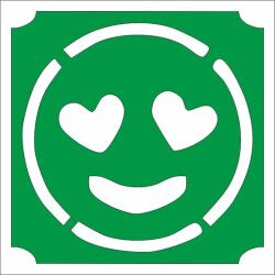Mk Kreatív 5x5 cm-es Csillámtetoválás sablon - Emoji, smiley 234 (Mk5234)