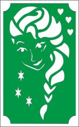 Mk Kreatív 8x5 cm-es Csillámtetoválás sablon - Elsa 112 (Mk8112)