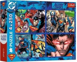 Trefl 4 x 250 db-os puzzle - A bátor Superman (13340) (13340)