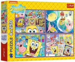 Trefl 4 x 250 db-os puzzle - Spongyabob különös világa (13342) (13342)