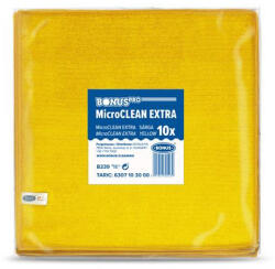 Bonus Törlőkendő, univerzális, 10 db, 40x40 cm, BONUS MicroCLEAN Extra, sárga (KHT1299)