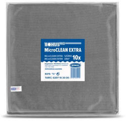 Bonus Törlőkendő, univerzális, 10 db, 40x40 cm, BONUS MicroCLEAN Extra, szürke (KHT1303)