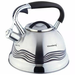 Klausberg KB-7048 Teáskanna, Sípszóval, Inox, 3L