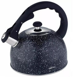 Kinghoff KH-1406 Teáskanna, Sípszóval, Fekete Gránit Mintás, 2.6L