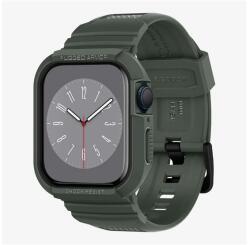Spigen Apple Watch Series Se 2 44mm Spigen Rugged Armor Pro Pótszíj Egyedi Méret, Ütésállóság + Szilikon Keret, Sötétzöld (062CS26016)