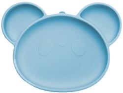 AppeKids Farfurie din silicon cu ventuza Panda Aqua Blue 6 luni+, 1 bucata, Appekids