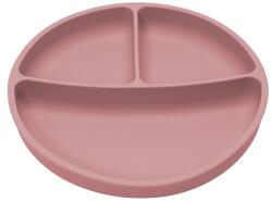AppeKids Farfurie compartimentata din silicon cu ventuza Old Rose 6 luni+, 1 bucata, Appekids