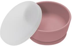 AppeKids Bol din silicon cu ventuza si capac 6 luni+ Old Rose, 1 bucata, Appekids