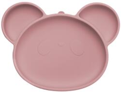 AppeKids Farfurie din silicon cu ventuza Panda Old Rose 6 luni+, 1 bucata, Appekids