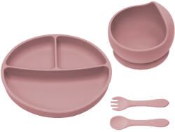 AppeKids Set pentru diversificare Basic Old Rose, 1 bucata, Appekids Set pentru masa bebelusi