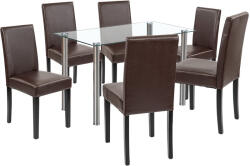 Leziter Cadiz 6+1 étkező garnitúra fehér-barna (LUA140W_LKE-BR_6) - homelux