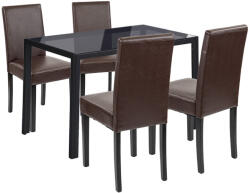 Leziter Karen 4+1 étkező garnitúra fekete-barna (LEAC120-BL_LKE-BR_4) - homelux